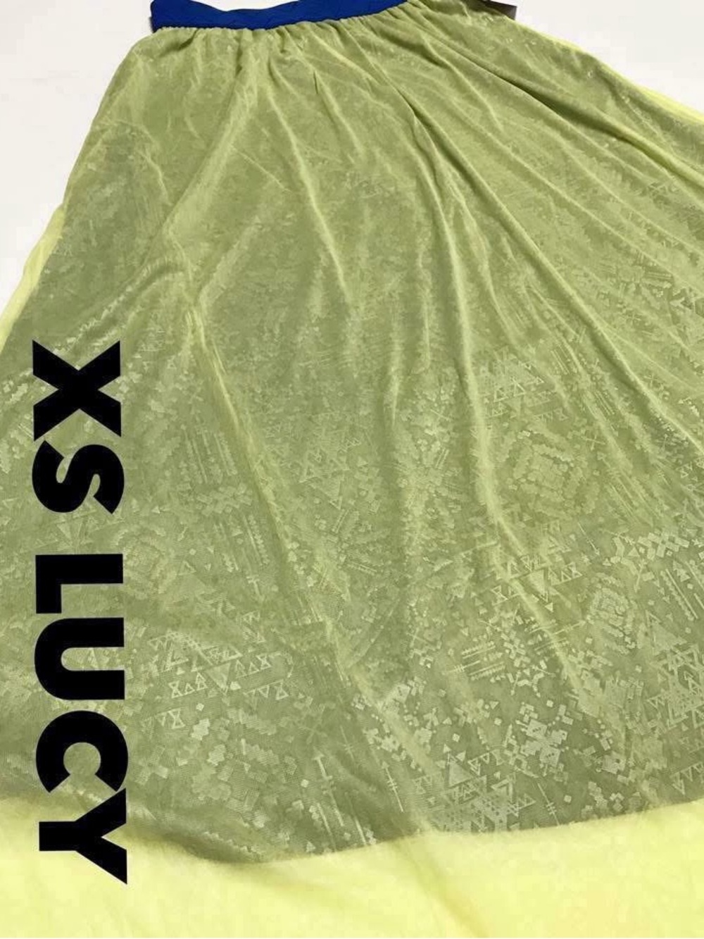 LuLaRoe yellow Maxi Skirt with Blue Waistband